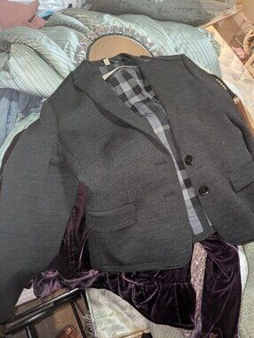 Burberry Charcoal Gray Women's Tailored Blazer